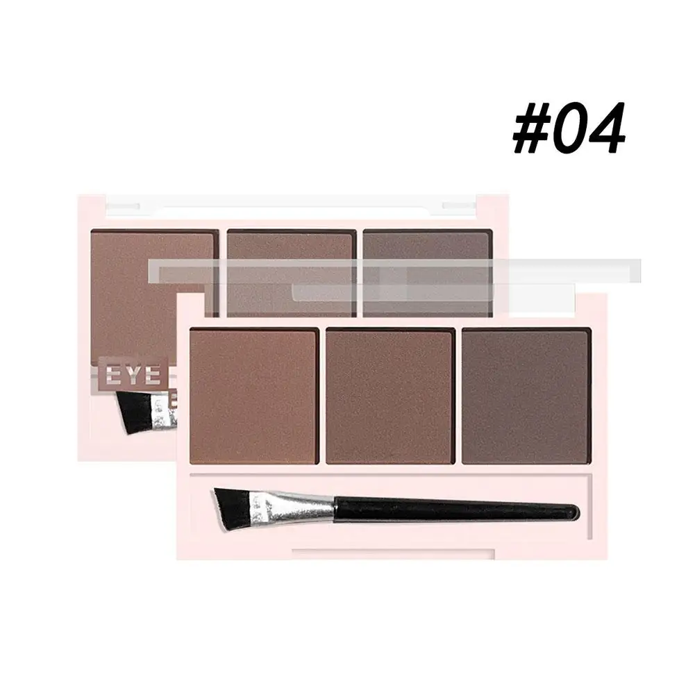 Sombra en polvo para cejas de tres colores, polvo tridimensional natural resistente al agua para cejas y cejas, forma duradera, sudor-P6K4