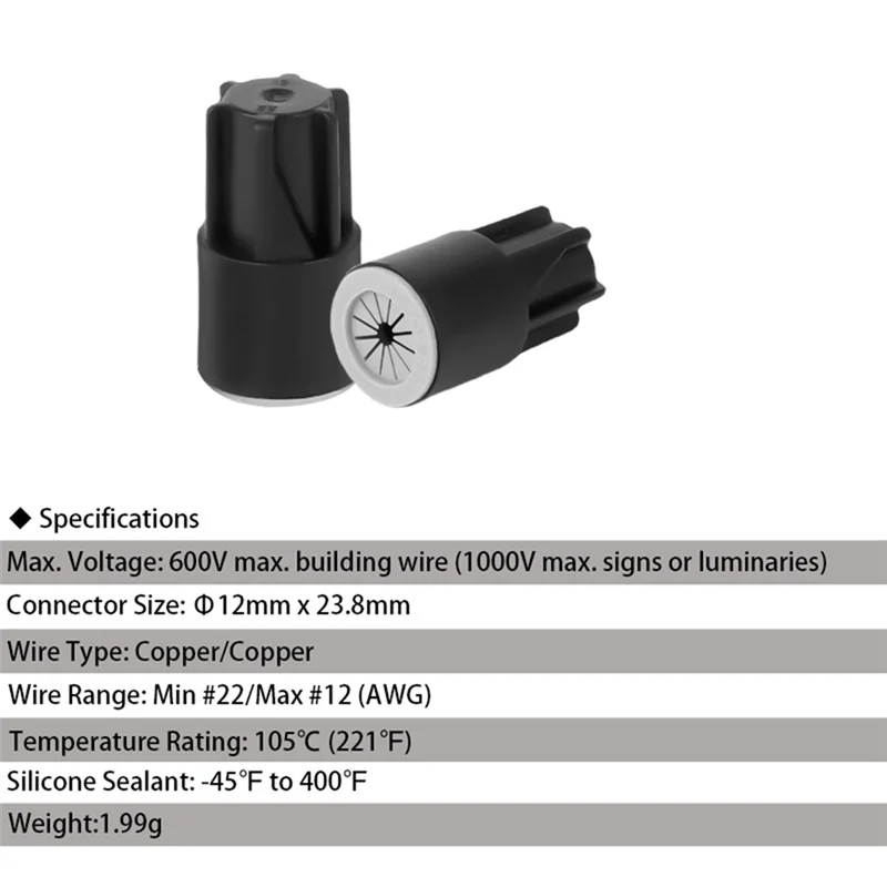 ใหม่กันน้ําลวด NUT Connectors ตัวเชื่อมต่อสายไฟกลางแจ้ง Twist NUTS ลวดสําหรับกลางแจ้งชลประทานวาล์ว