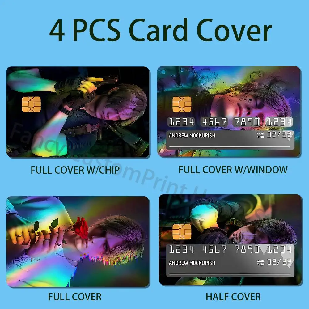 L-Leon Cool K-Kennedy Skin HD Color Laser Stickers Film Decal Scratch-resistant For Credit Debit Card Small Large Chip