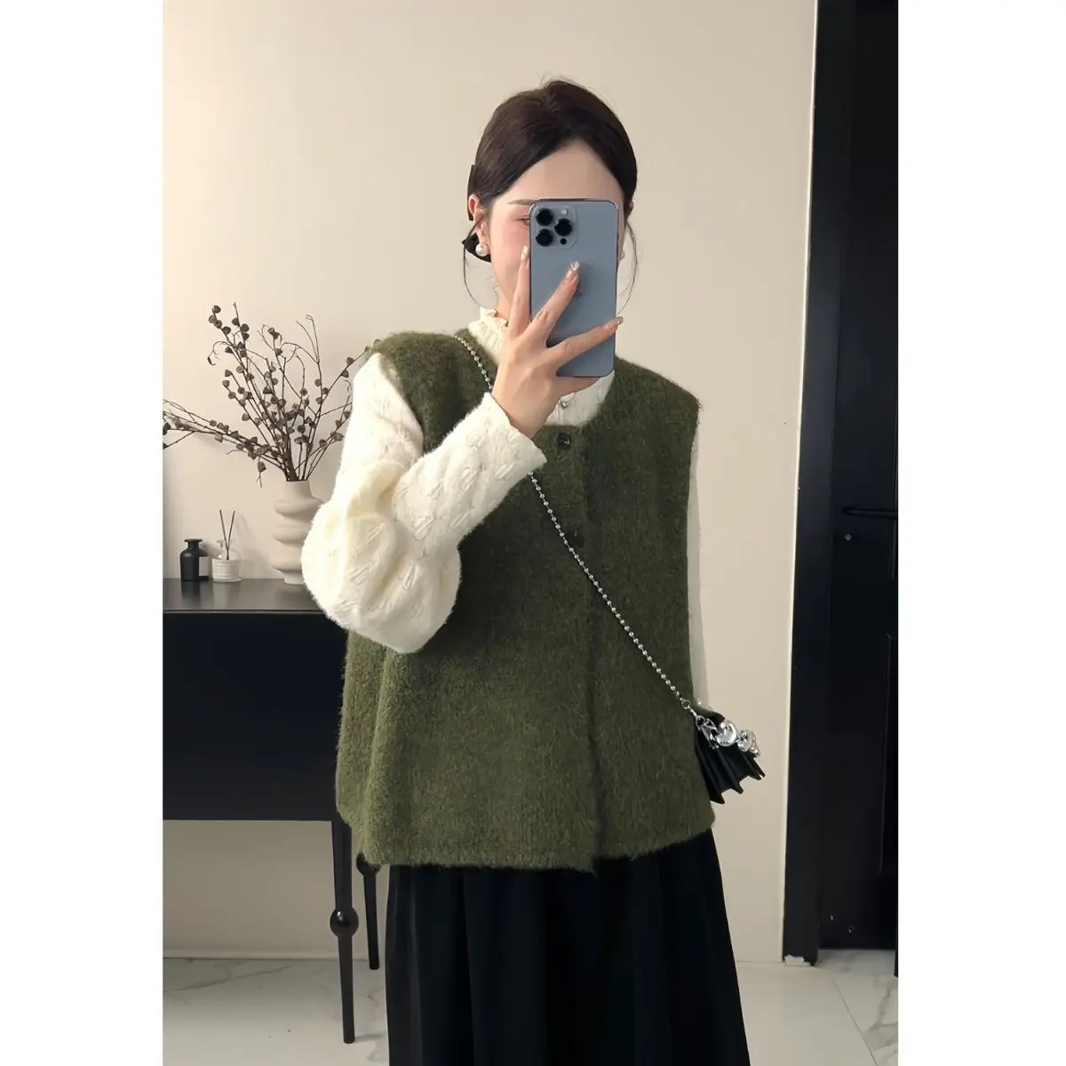 

Вязаный жилет большого размера для женщин: модный, свободный, повседневный, для работы, с длинными рукавами, стандартной длины, осенний сезон