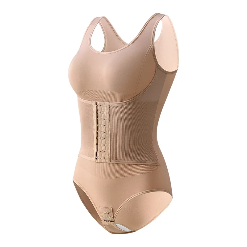 

Double Layer Shaping Bodysuit, Hook & Eye Open Gusset for Tummy Control & Butt Lift, Triangle Shapewear