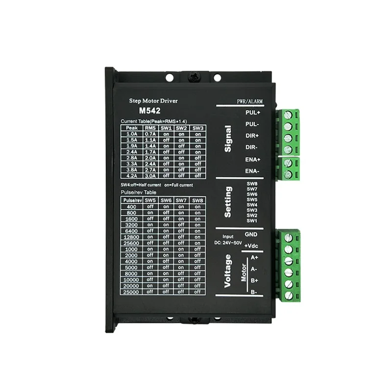 2 Phase 24/17/23 M524 24-50V DC 1.0-4.2A Send Pulse Alone Analog IO Signal Speed Control Stepper Motor Driver