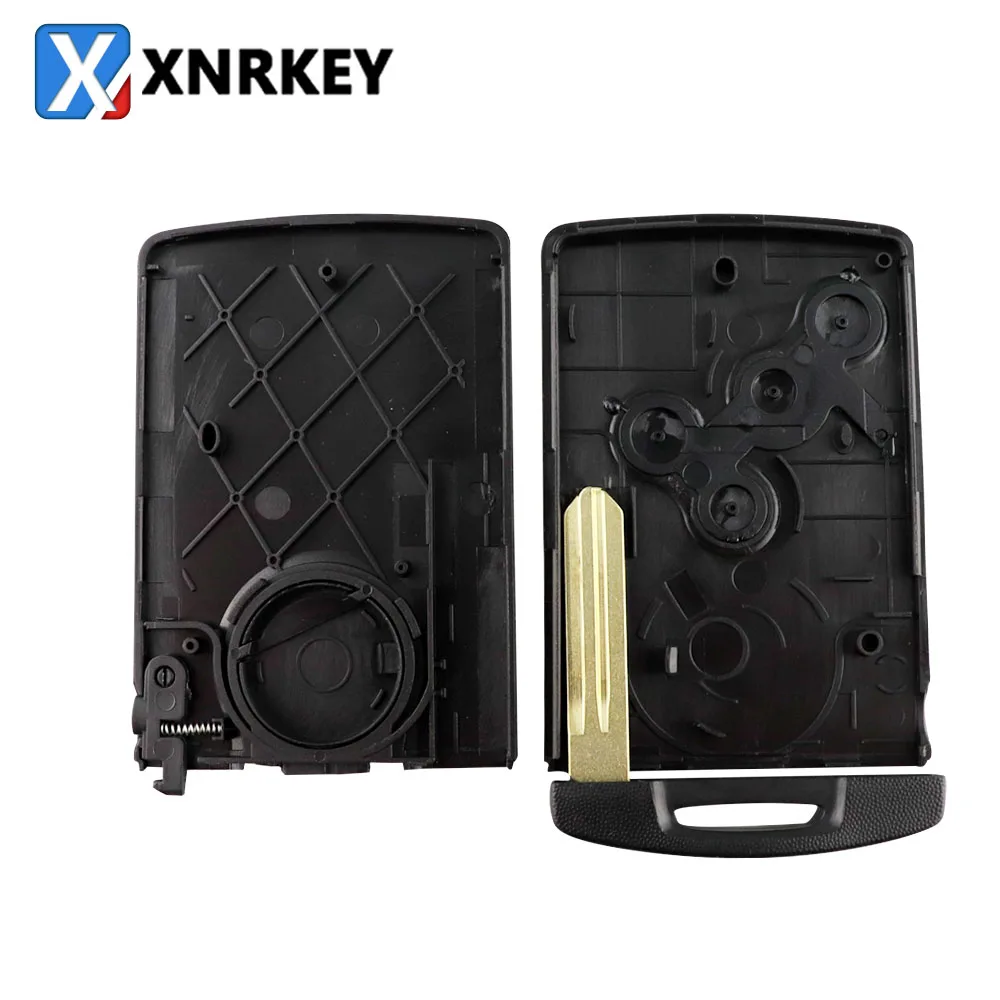 XNRKEY 4 Button Remote Card Key Shell for Renault Koleos Megane Clio Key Case Cover with NSN14 Blade Without Logo