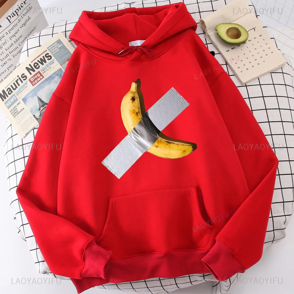 Stick Bananas Onto เสื้อผ้าด้วยเทปกาว Man เสื้อ Breathable Pleasure Hoodies กราฟิกกีฬา Hoody พิมพ์ Hoodies