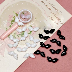 30 Pcs New Cute Mini Cartoon Bright Black And White Wings Resin Scrapbook Diy Jewelry Manicure Wedding Hairpin Accessories Craft