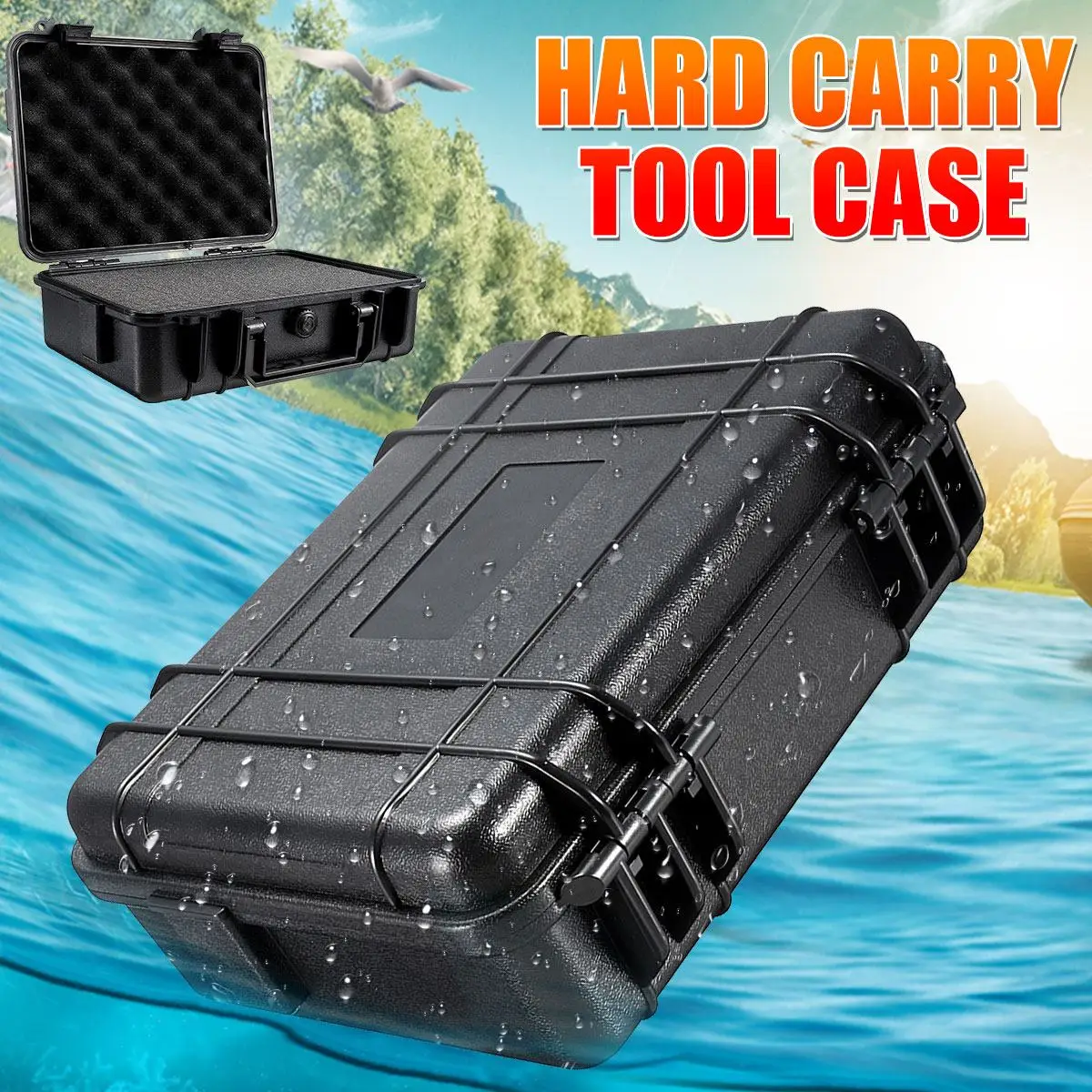 Waterproof Shockproof Tool Hard Case Sealed Tool Box Safety Resistant Camera Photography Multimeter Storage Suitcase With Sponge