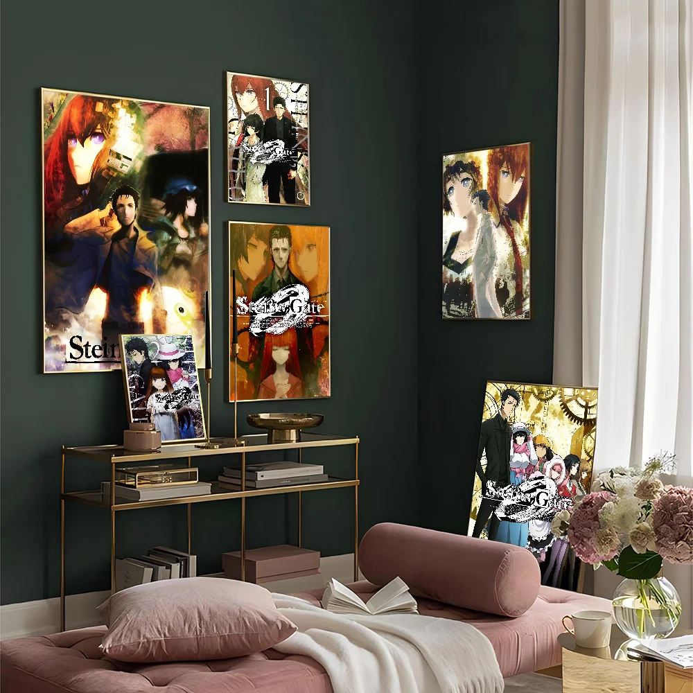 

Steins Gate Anime Posters Sticky Fancy Wall Sticker For Living Room Bar Decoration Room Wall Decor