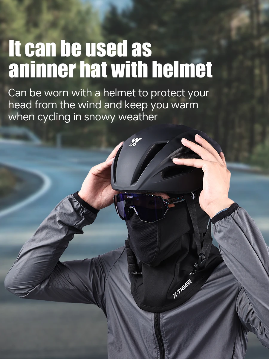 X-TIGER Balaclava Winter Thermo-Fahrradmaske Winddichte Kältebeständige Fahrradmaske Kletter-Ski-Motorradmaske Vollgesichtsmaske – Detail 7