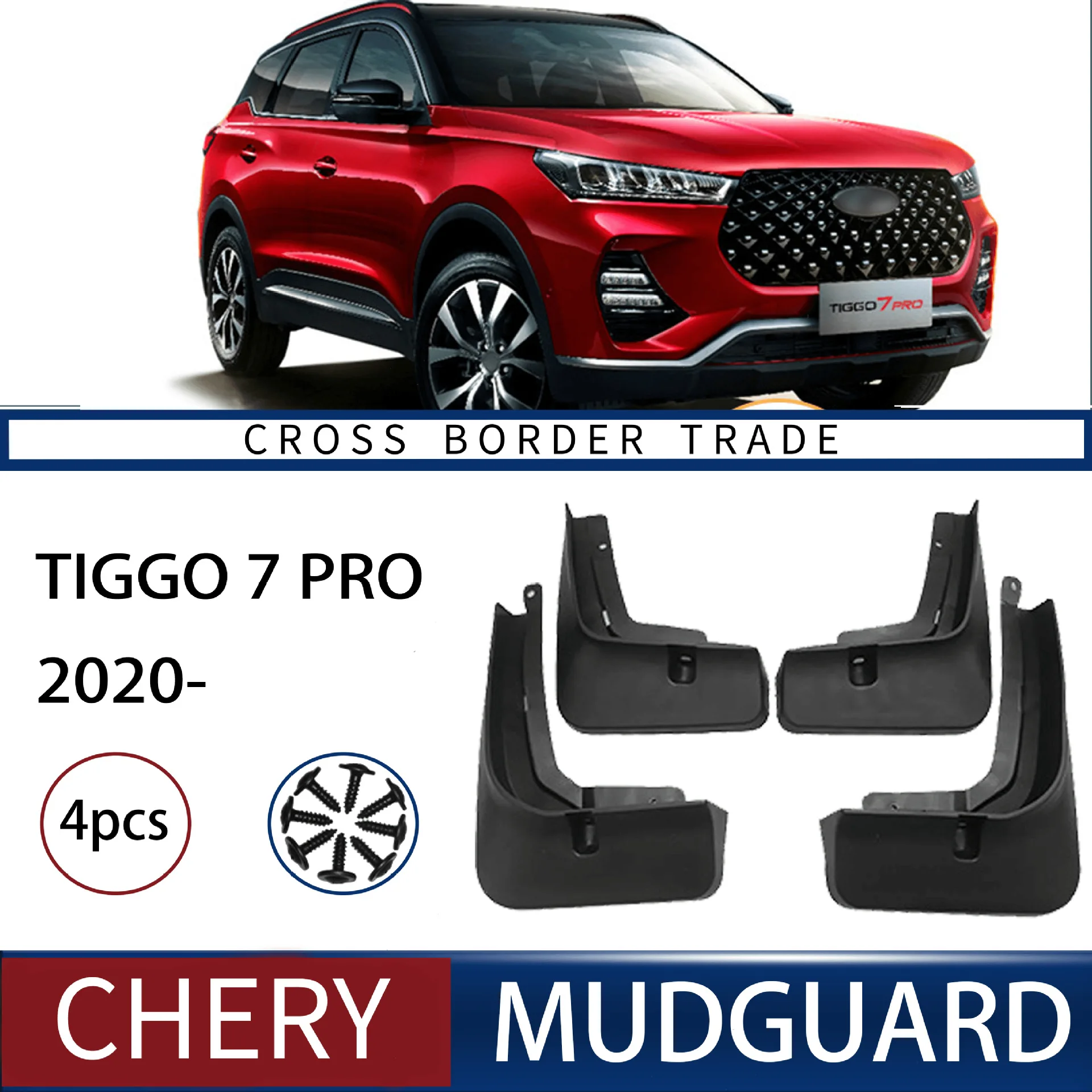 FOR Chery Tiggo  7 Pro 2020-2023 Car Molded Mud Flaps Splash Guards Mudguards Front Rear Styling Front Rear Car Accessories