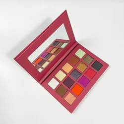 Private Label 15 Colors Eyeshadow Custom Bulk Shimmering Matte Pigment Waterproof Beauty Eyes Makeup Red Paper-tray Palette