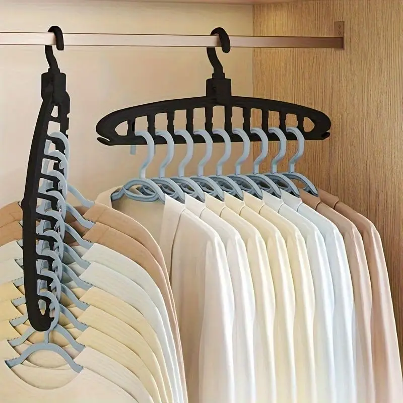Space Saving Multi Hook Design Clothes Hanger, 2 Counts Durable Lightweight Hanger, Space Saving Hangers, Home Organizer for Wardrobe, Closet, Bedroom, Living Room, Closet Organization, Storage Hanger