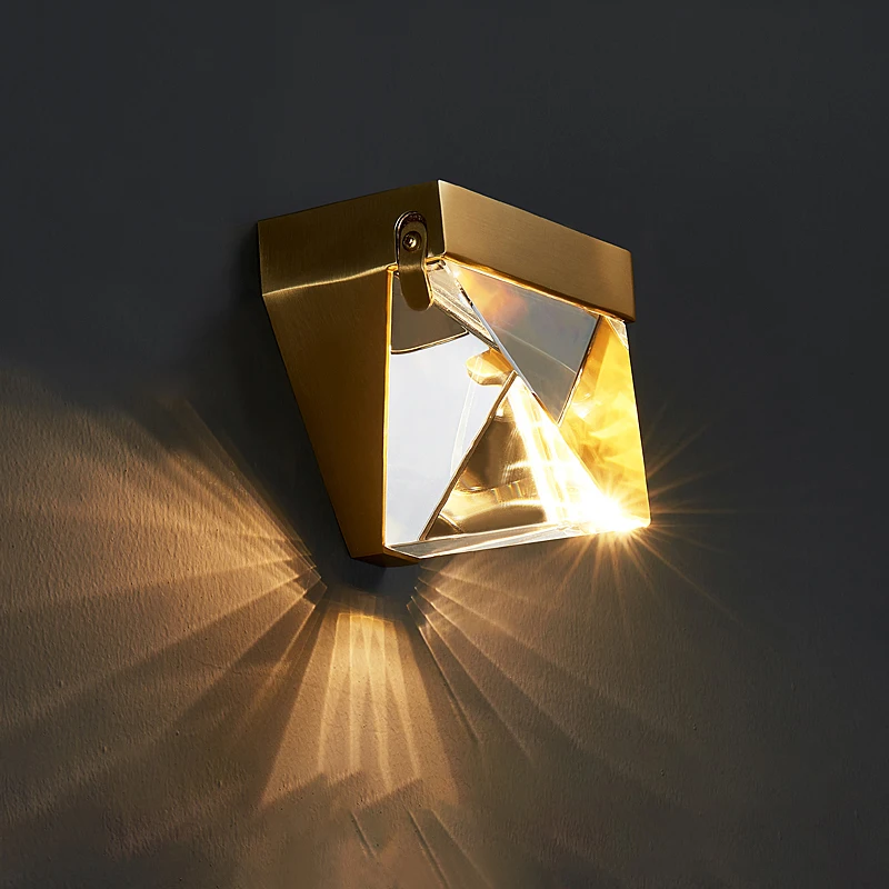 

Modern Crystal Decorative Wall Lamp Indoor Minimalist Aisle Stair Sconce Lamp Corridor Parlor Background Wall Light Bedside Lamp