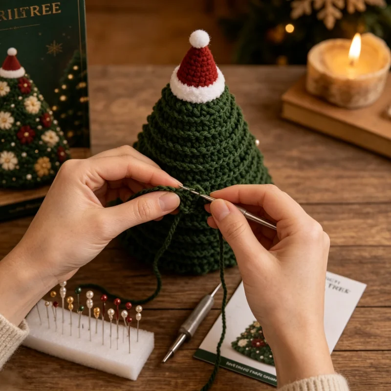 new-diy-christmas-tree-craft-handmade-material-kit-3d-festive-desktop-ornament-home-christmas-decoration-holiday-gift-set