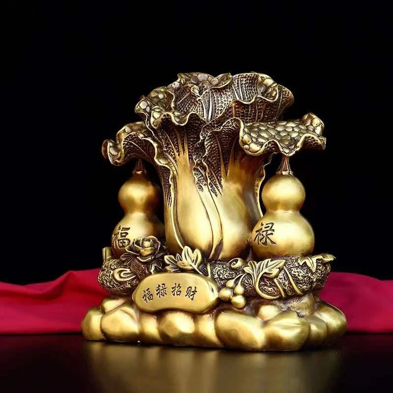 Copper fortune-attracting ornaments, gourds for wealth and prosperity, home and shop decorations, gifts, cabbage, treasure bowls