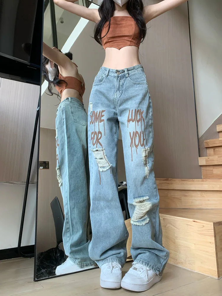 

Denim Newjeans Vintage Clothes Women's Pants Y2k Women's Jeans 2023 Trend Straight Leg Jeans Woman High Waist Female Clothing