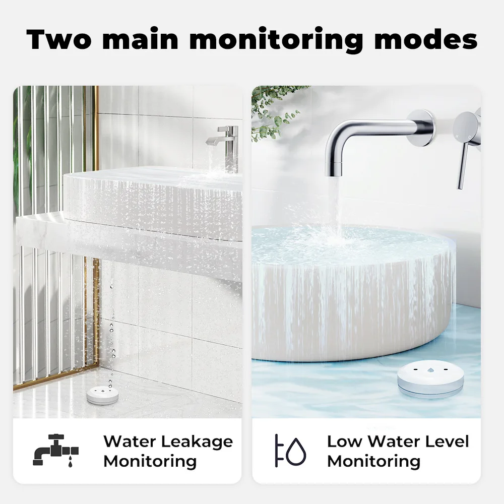 Tuya Smart Zigbee Water Sensor Flood Water Leakage Detector Smart Life App Remote Monitoring Support Home Assistant Zigbee2mqtt