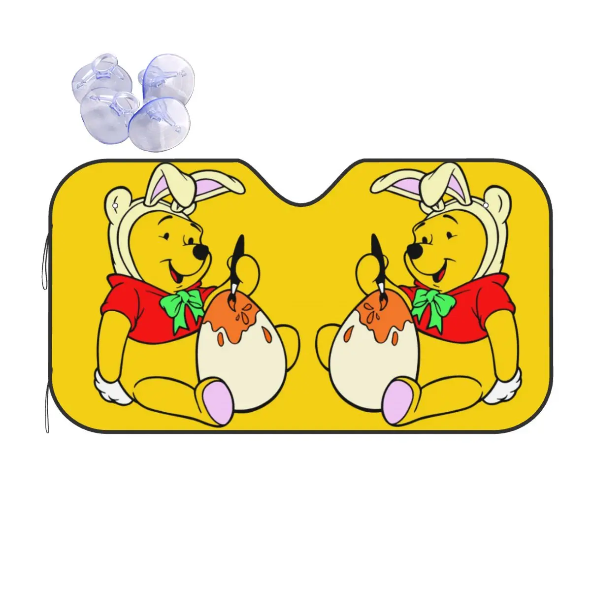 

Custom Winnie The Pooh Windshield Sunshade Folding Blocks UV Rays Sun Visor Protector