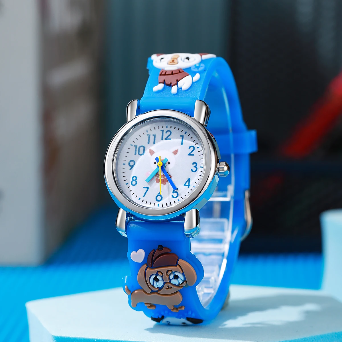 حزام سيليكون بسيط ورائع على شكل جرو كرتوني مع قرص أرقام عربية، مثالي لمبيعات الجمعة السوداء وهدايا عيد الميلاد والقاعة #4