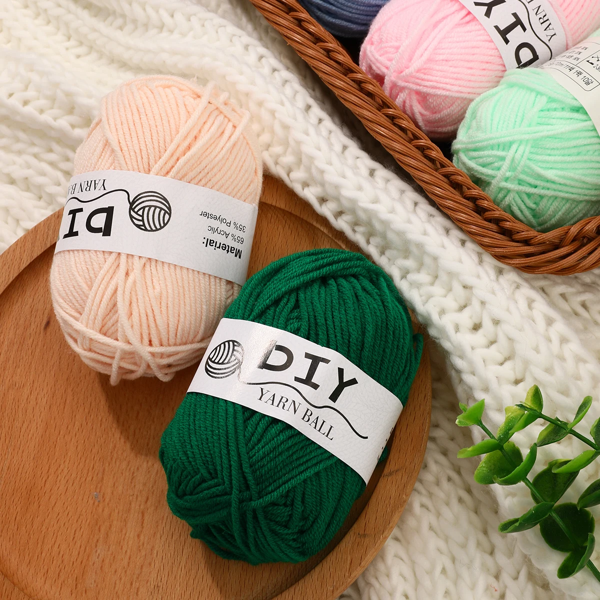 25g Soft Milk Cotton Knitting Yarn Anti-Pilling High Quality Knitting 4ply Cotton Yarn For Crochet Scarf Sweater Hat Doll Craft