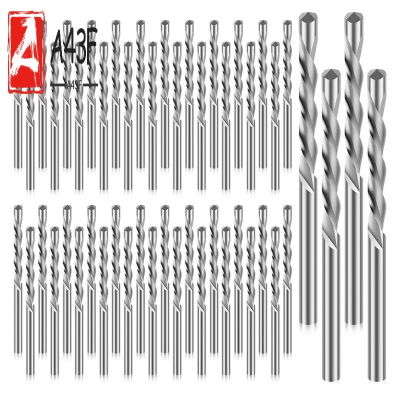 

A43F-50Pcs Drywall Bit, 1/8 Inch Spiral Saw Tip Cutting Bits, M2 High Speed Steel Drywall Cutting Bits, Drywall Guide Bits