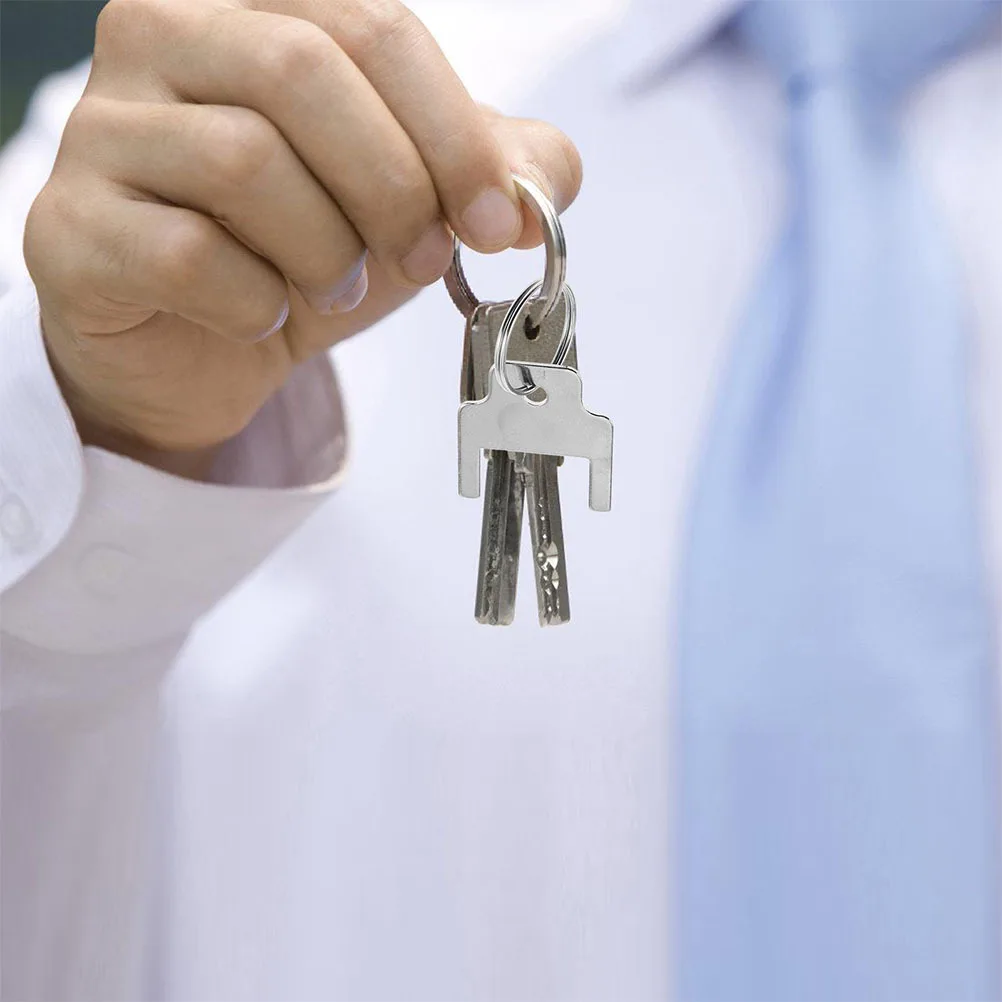 

6pcs Paper Towel Dispenser Key Stainless Steel Compact With Key Rings Compatible For Tissue Dispensers Restroom Maintenance Tool