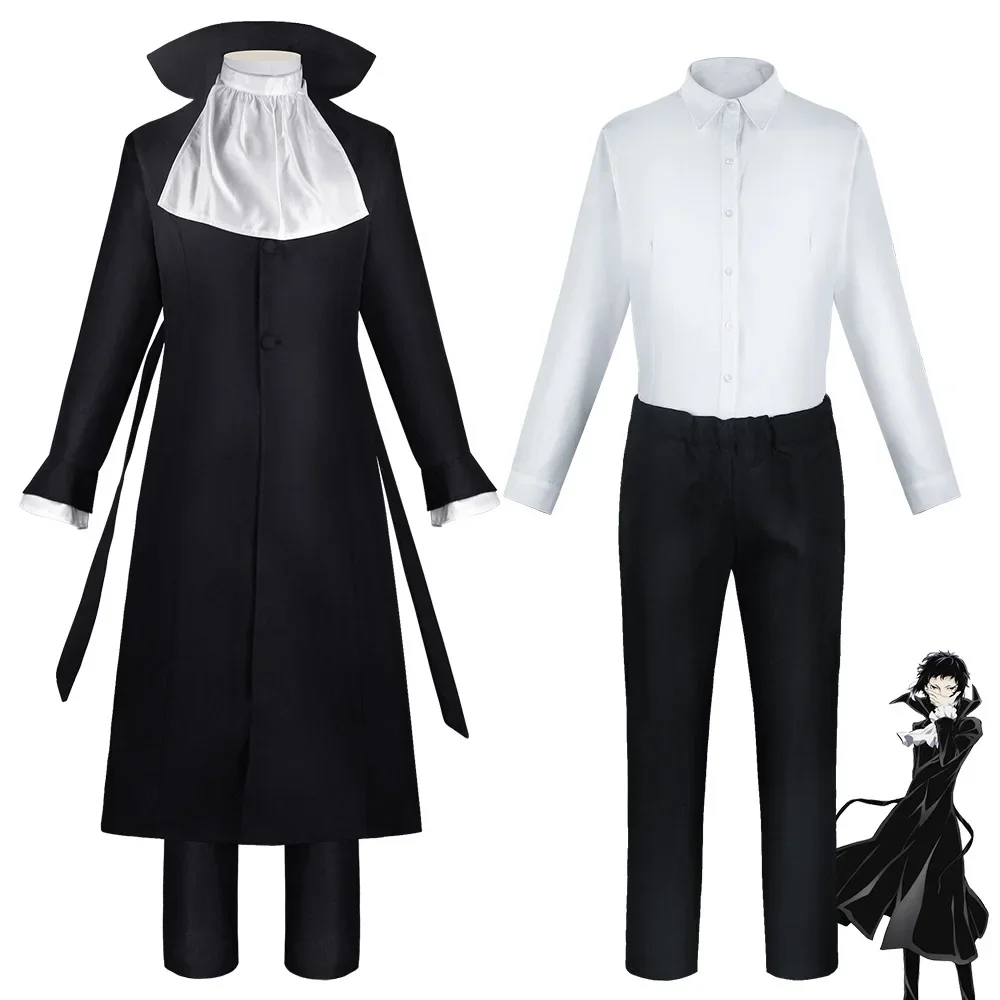 Anime Bungou Stray Hunting Dogs Chuya Nakahara Dazai Osamu Edogawa Rampo Cosplay Costume Wig Jacket Coat Women Men Uniform Suit