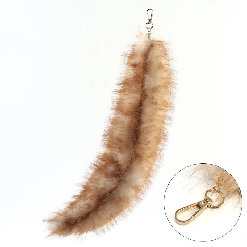 Fluffy Fur Fox Tail Keychain Cat Paws Gloves and Wolf Therian Mask Set for Halloween Cosplay Costume Accessories