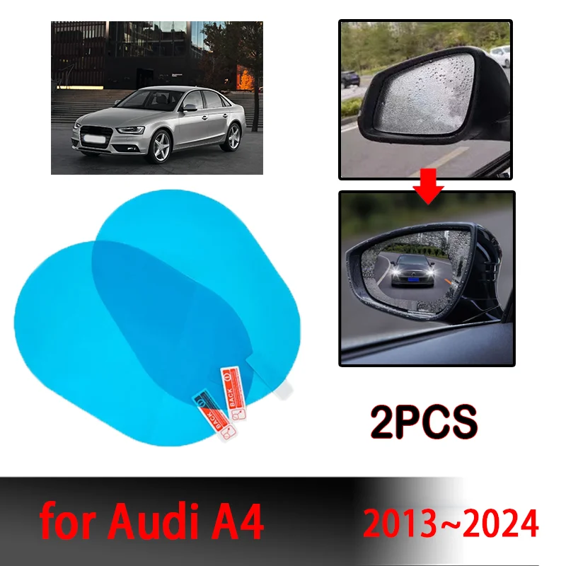 for Audi A4 2013~2024 Accessories Car Mirrors Glass Anti-Fog hydrophobik Film Waterproof Protective Films Auto PartsCar Rearview