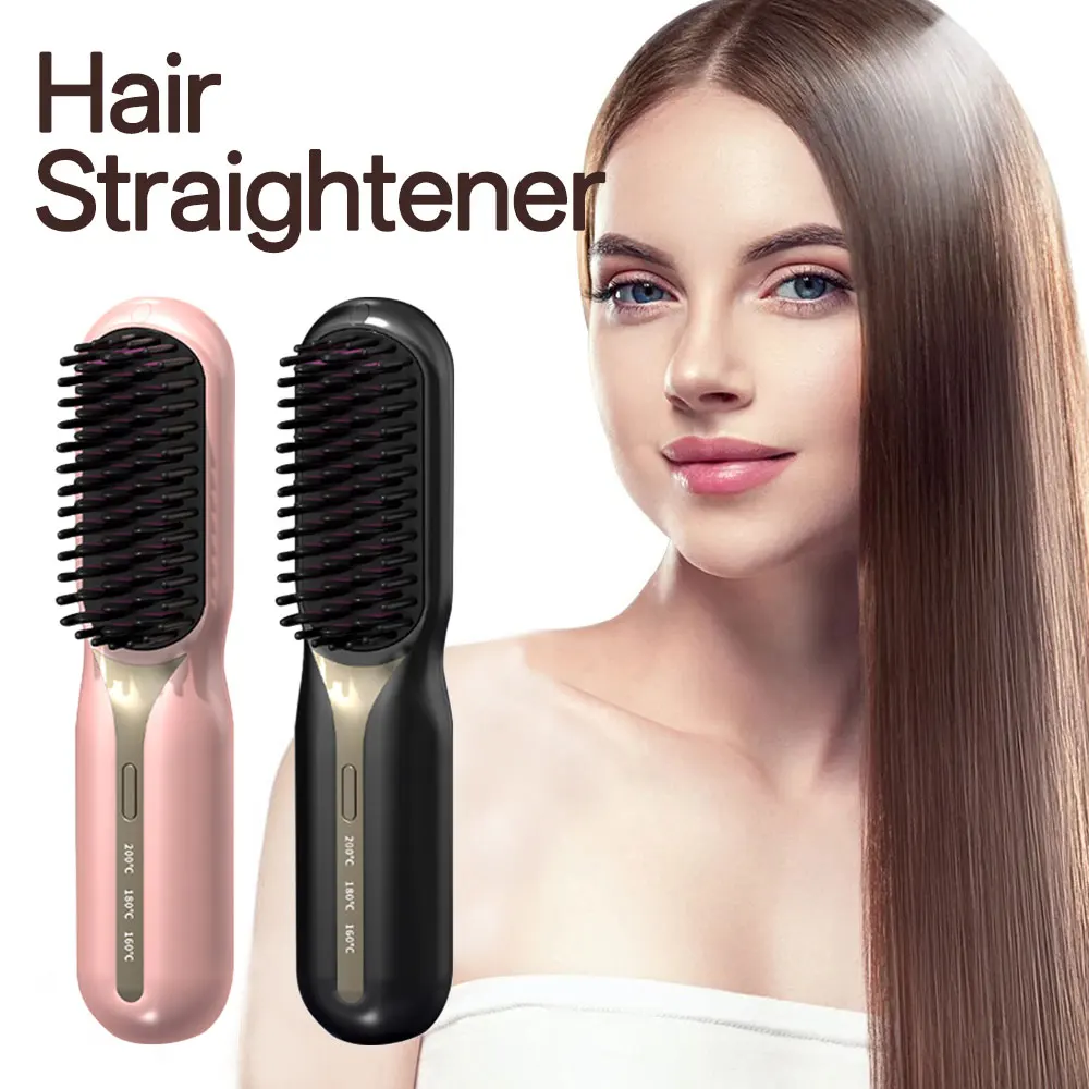 

Wireless Hair Straightener Brush Women Fast Heating Hair Comb Professional Portable Hair Care Straight Styling Tools Rechargable