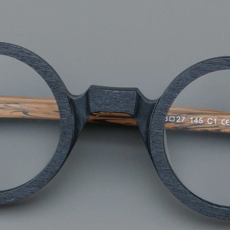 F·DRACON Board-Brillengestell, Retro, rund, Herren-Brillengestell, modisches Federbein, optisch verschreibungspflichtige Herrenbrille 5802 – Detail 11