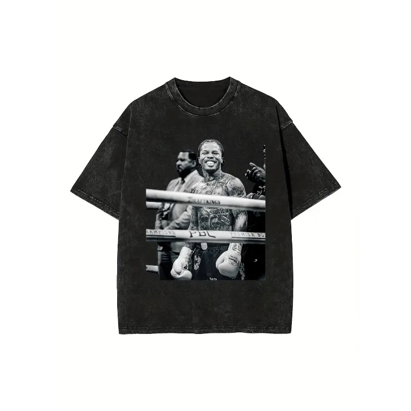 Men's & Unisex Gervonta Davis Themed T-Shirt - Iconic Boxing Print with Name/Signature - Casual Loose Fit Pure Cotton
