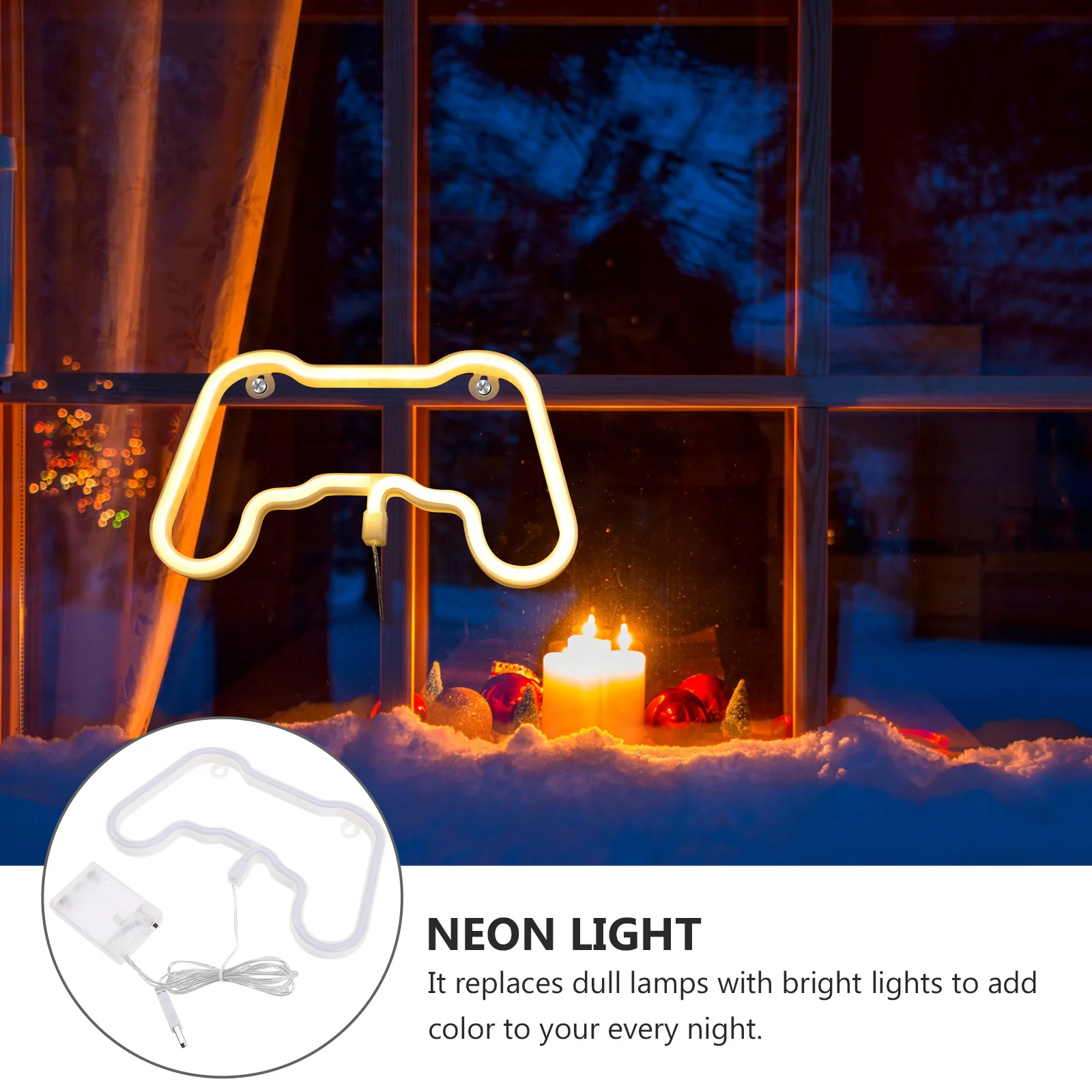 وحدة تحكم في الألعاب، علامة نيون، ديكور بإضاءة LED، شكل إبداعي، تأثيرات إضاءة فريدة من نوعها، ديكور ضوء ليلي لغرفة النوم