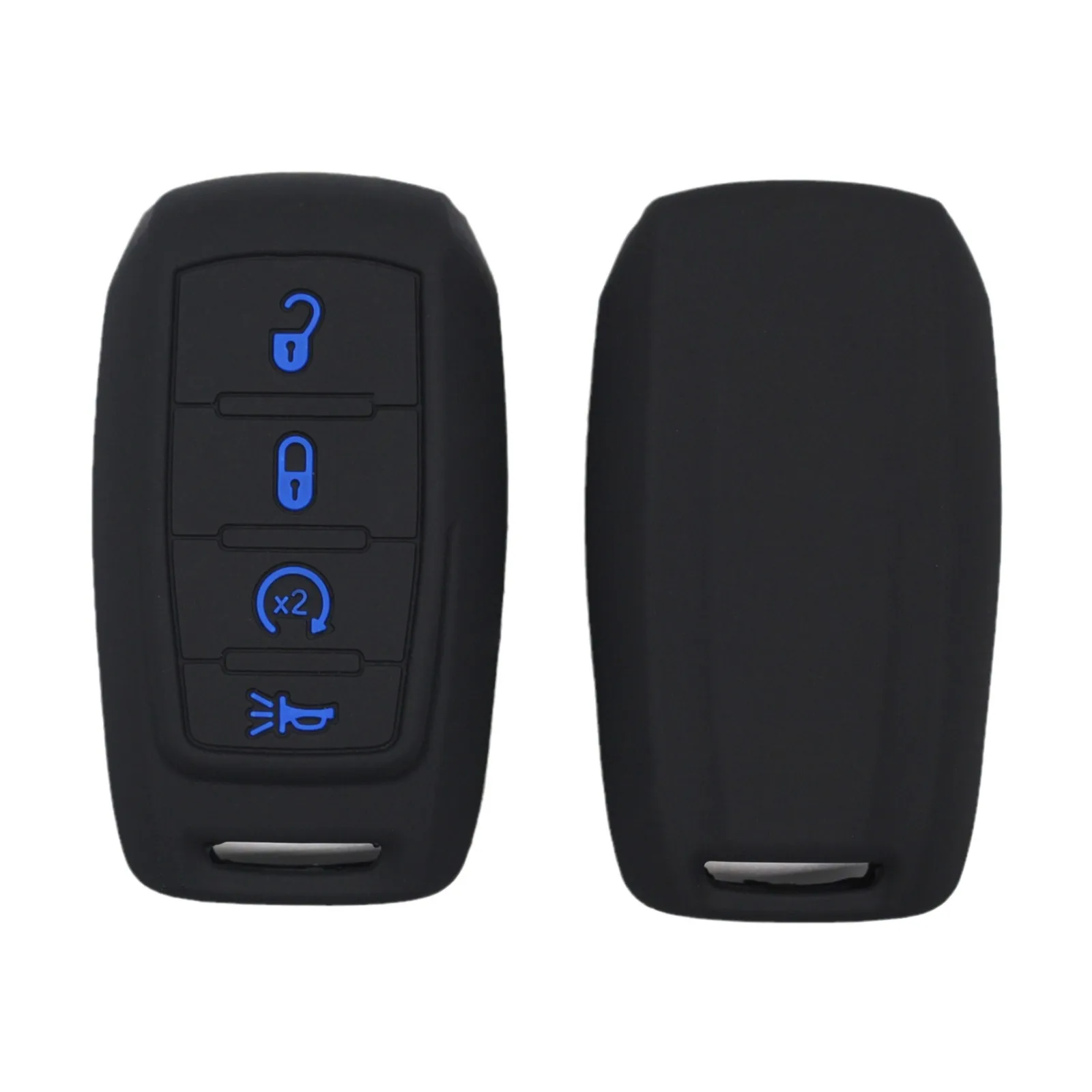 

2PCS Silicone Key Fob Cover Fits for Dodge Ram 1500 2019 2020 2021 2022 2023 2024 Keyless Entry Remote Control 4 Button Pad Key