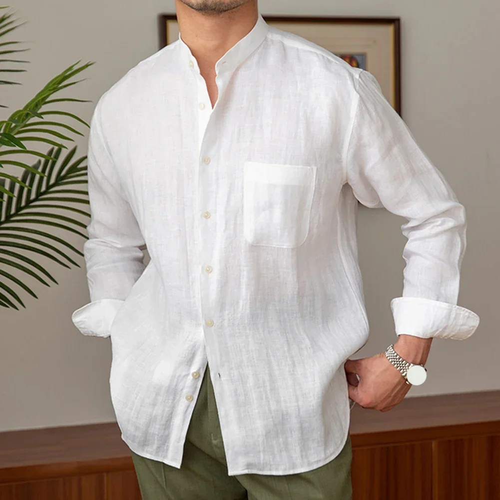 

All Season Mens Casual Wear Versatile Commuting Shirt Mens Casual Shirt Home And Commuting Use Long Sleeve Style
