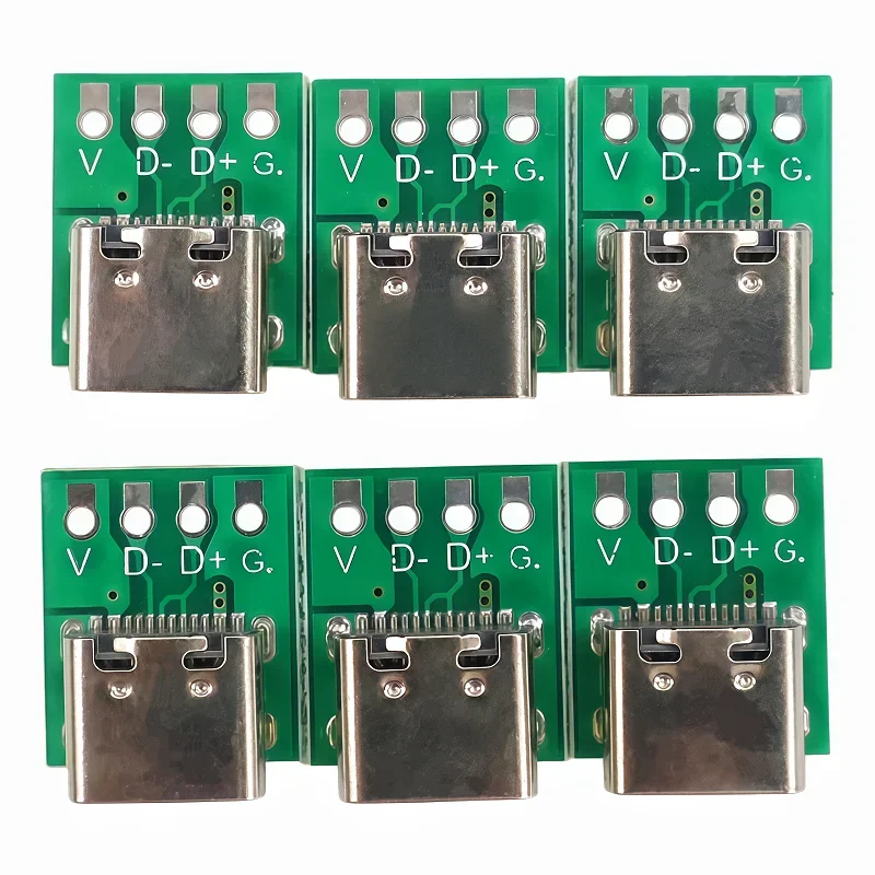 5PCS/10PCS USB 3.1 Type C Connector 16 Pin Test PCB Board Adapter 16P Connector Socket for Data Line Wire Cable Transfer