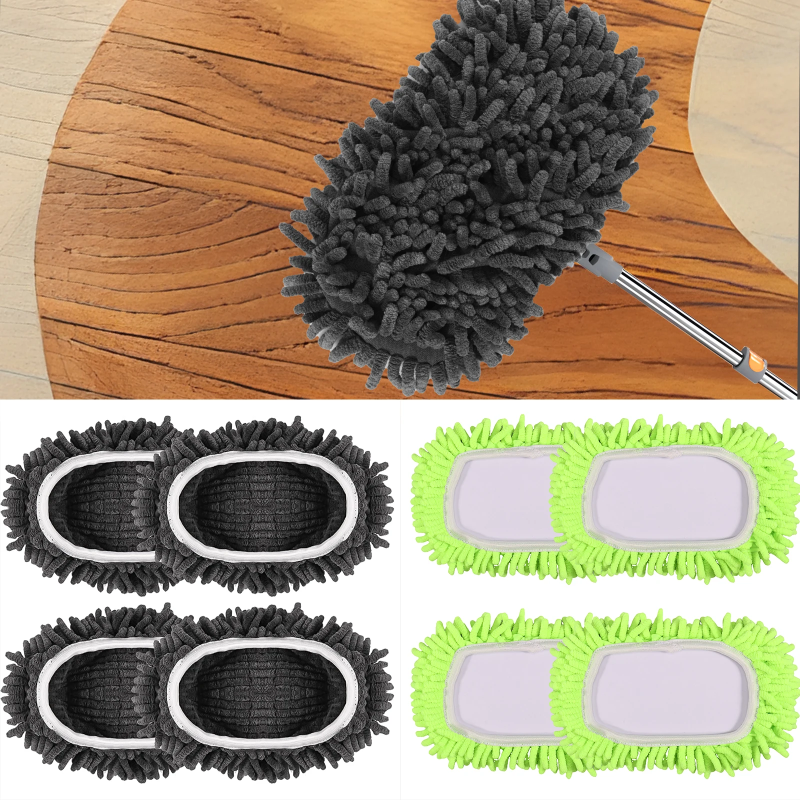 4 Pack Microfiber Mop Pads Reusable Microfiber Dust Mop Refill Machine Washable Mop Refill Pads Wet and Dry Microfiber Mop Head