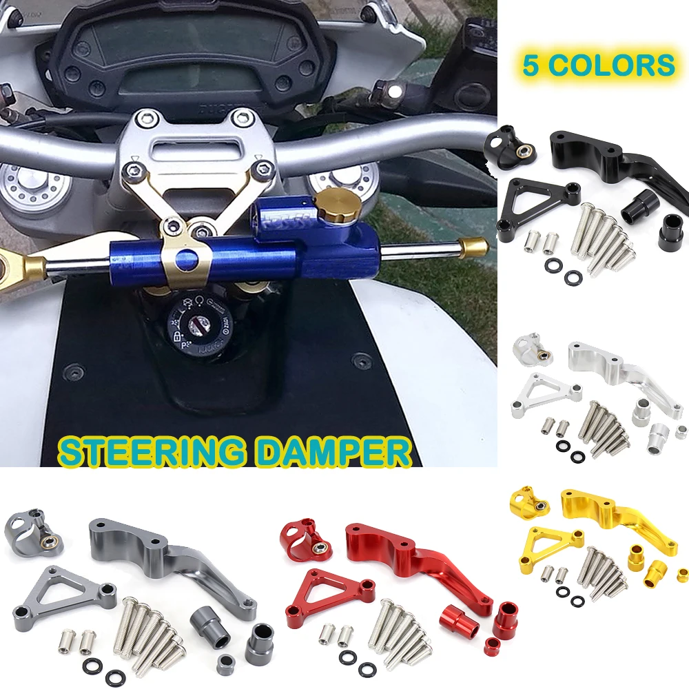 Motorcycle Modified Steering Damper Stabilizer Mounting Bracket Support Kit For Ducati Monster 696 795 796 2008-up