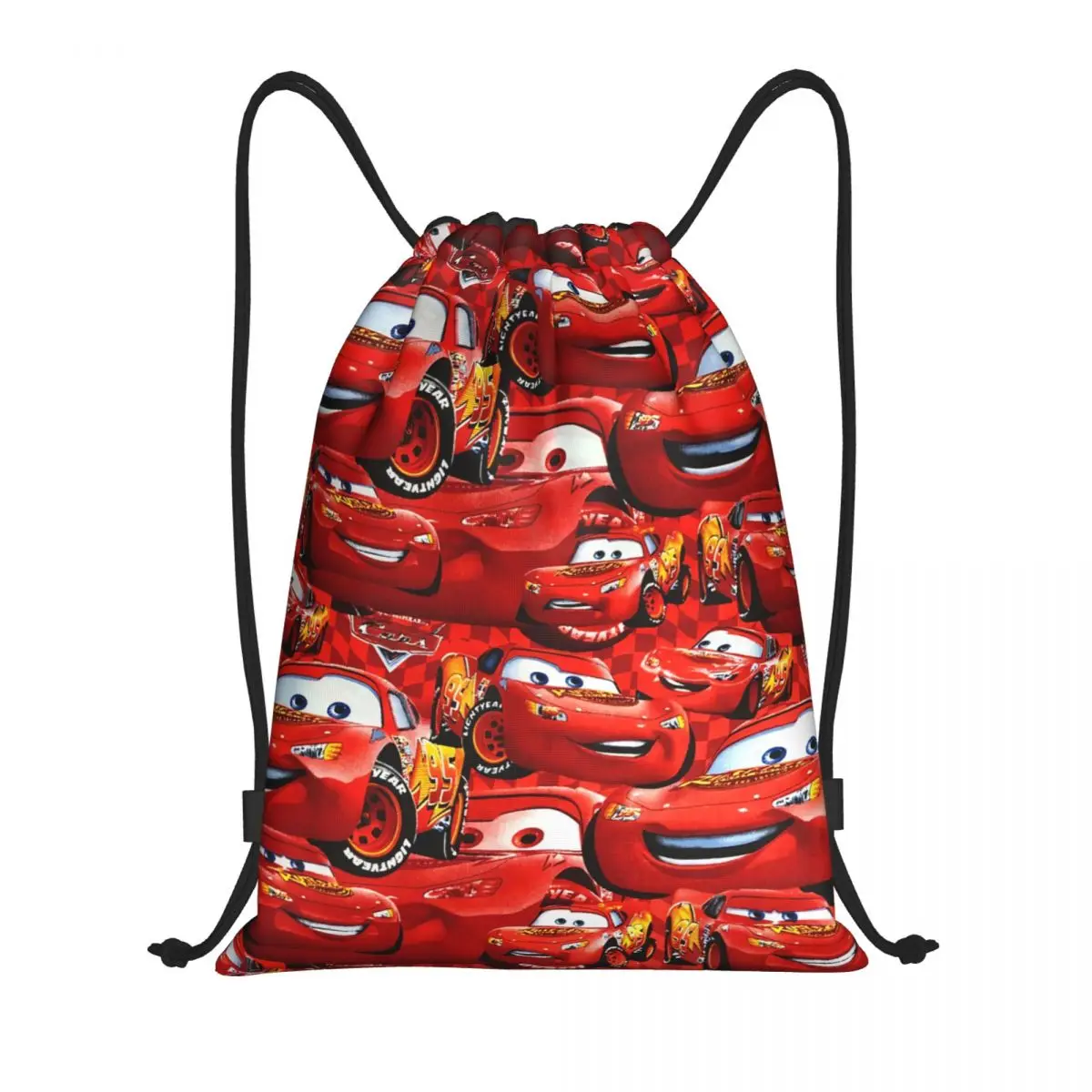 Custom Lightning McQueen Drawstring Bags Women Men Foldable Gym Sports Sackpack Cars Racer Shopping Storage Backpacks