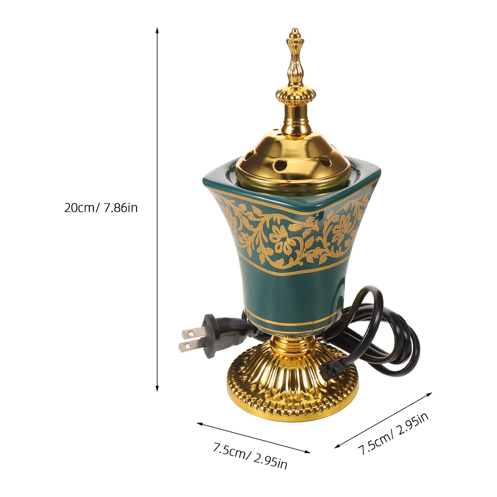 8 Inch Arabian Electric Incense Burner Moroccan Style Plug in Home Fragrance Burner Bakhoor Diffuser for Yoga Spa Church Middle