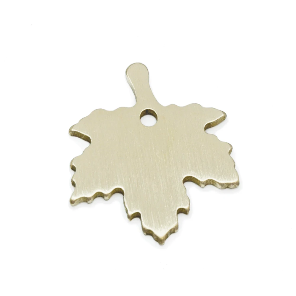 

10pcs Brass Maple Leaf Blanks for Hand Stamping and Engraving Pet ID Tags 12Ga.