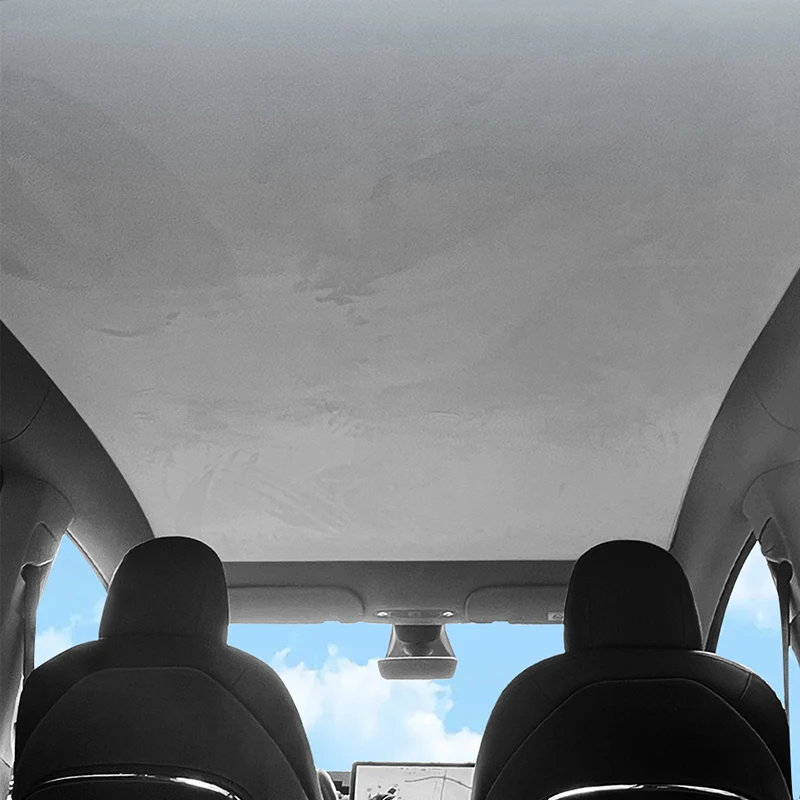 Electrostatic suede silicone sunshade Sun Protection Sunroof Covers Front Rear Glass Skylight Summer Cooling For Tesla Model 3 Y