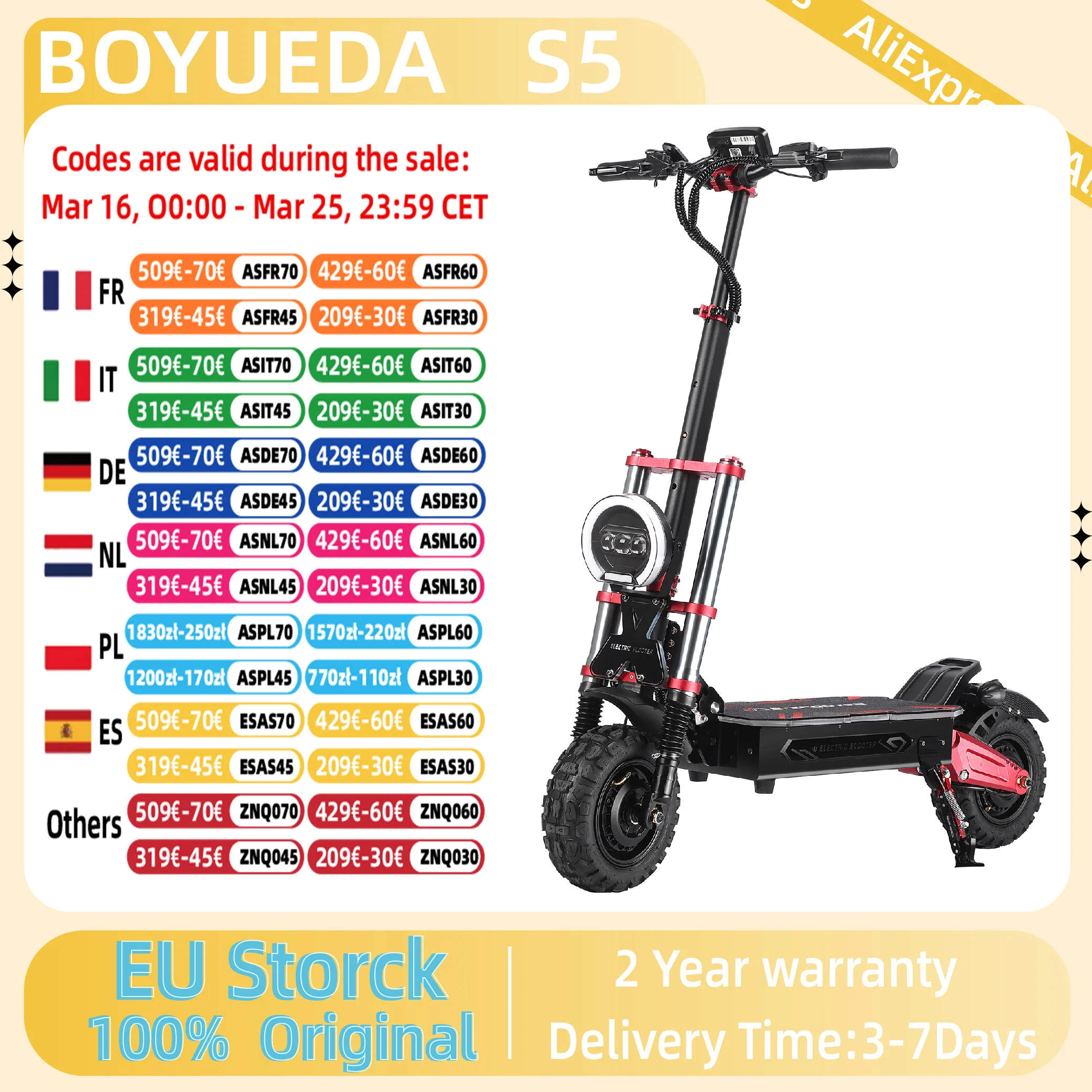 BOYUEDA S5-11 e-scooter 6000W double moteur 60V38AH batterie NFC activé App contrôle Escooter pneus silencieux Scooter électrique