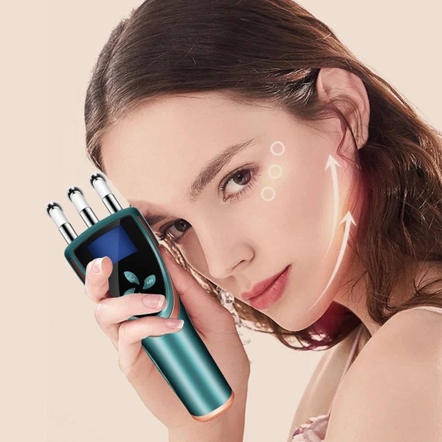 Tragbare EMS Beheizte Vibration Schönheit Gerät Elektrische Facelifting Massagegerät Körper Kopf Nase Füße Straffende Anti-Falten