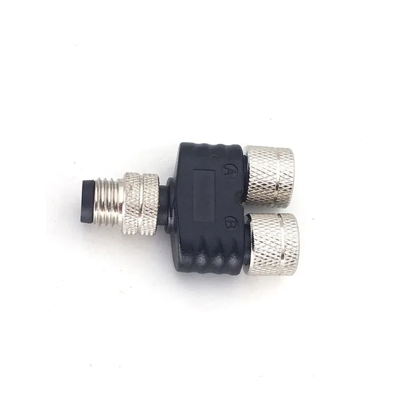 M8 3pin M8-4 1 split 2 Y-type adapter plug 1 male to 2 female splitter circular sensor connector