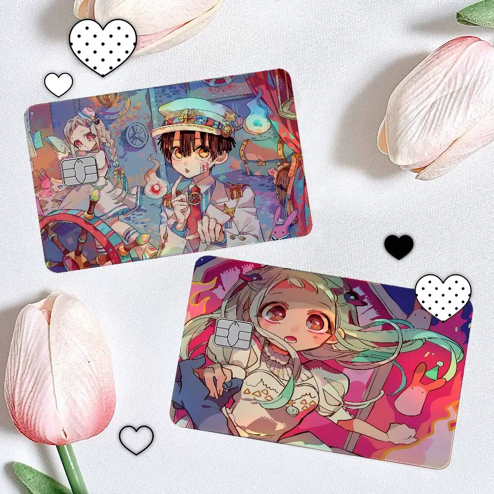 Jibaku Shounen H-Hanako-kun 4Pcs/Set Holographic Laser Credit Card Stickers Iridescent Waterproo Fits All Standard Bank Cards