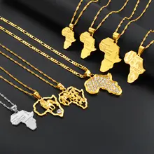 Africa Map Pendant Necklace for Men Women #4
