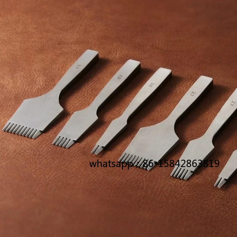 10081 Oblique Flat Leather Cutting Knife, Sharp Polished Blade, Non-Circular DIY Leather Punch & Cut Tool