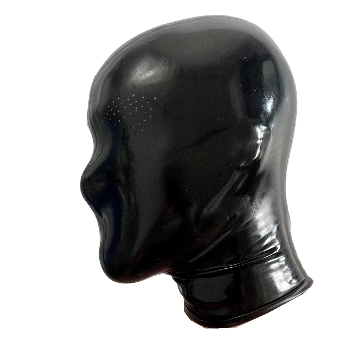 100%Latex Rubber Fetish Micro Holes Hood Mask Perforated Smooth Nose Handmade womens men
