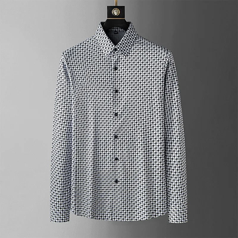 Autumn and Winter New British Style Fashion Brand Men's Shirt with No Ironing and Wrinkle Resistance