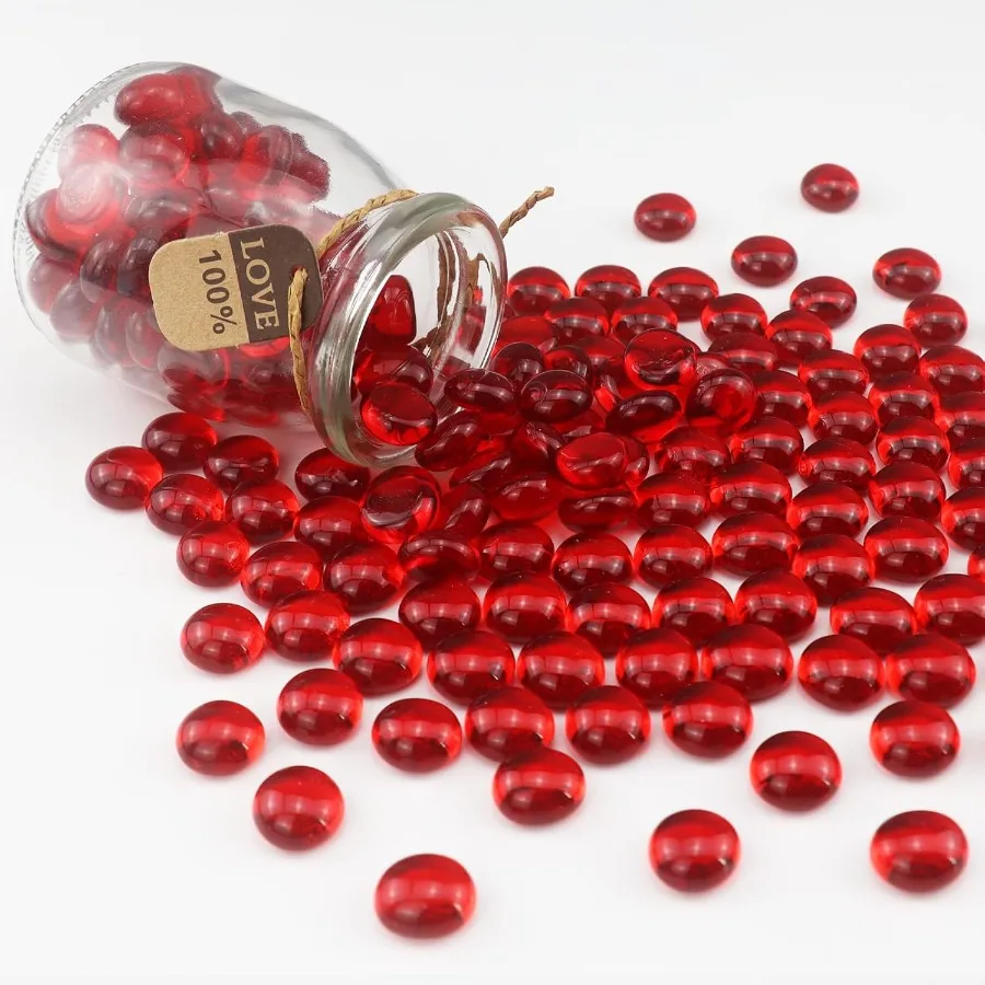 

0.96 Glass Beads Vase Filler Aquarium Gravel Decor Flat Glass Marbles Gems Pebbles Fish Tank Rocks Home Decorative Art Craft -